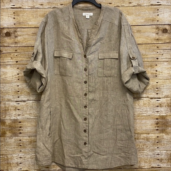 Coldwater Creek Tops - Coldwater Creek Tunic Top 100% Linen sz 3X 24/26W